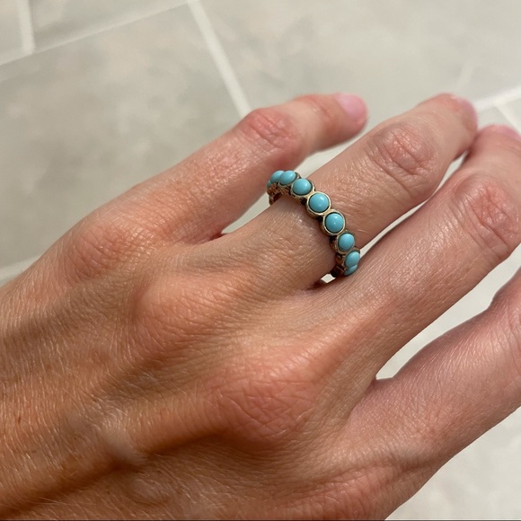 Chloe + Isabel Golden Lotus Turquoise Ring - Picture 3 of 4
